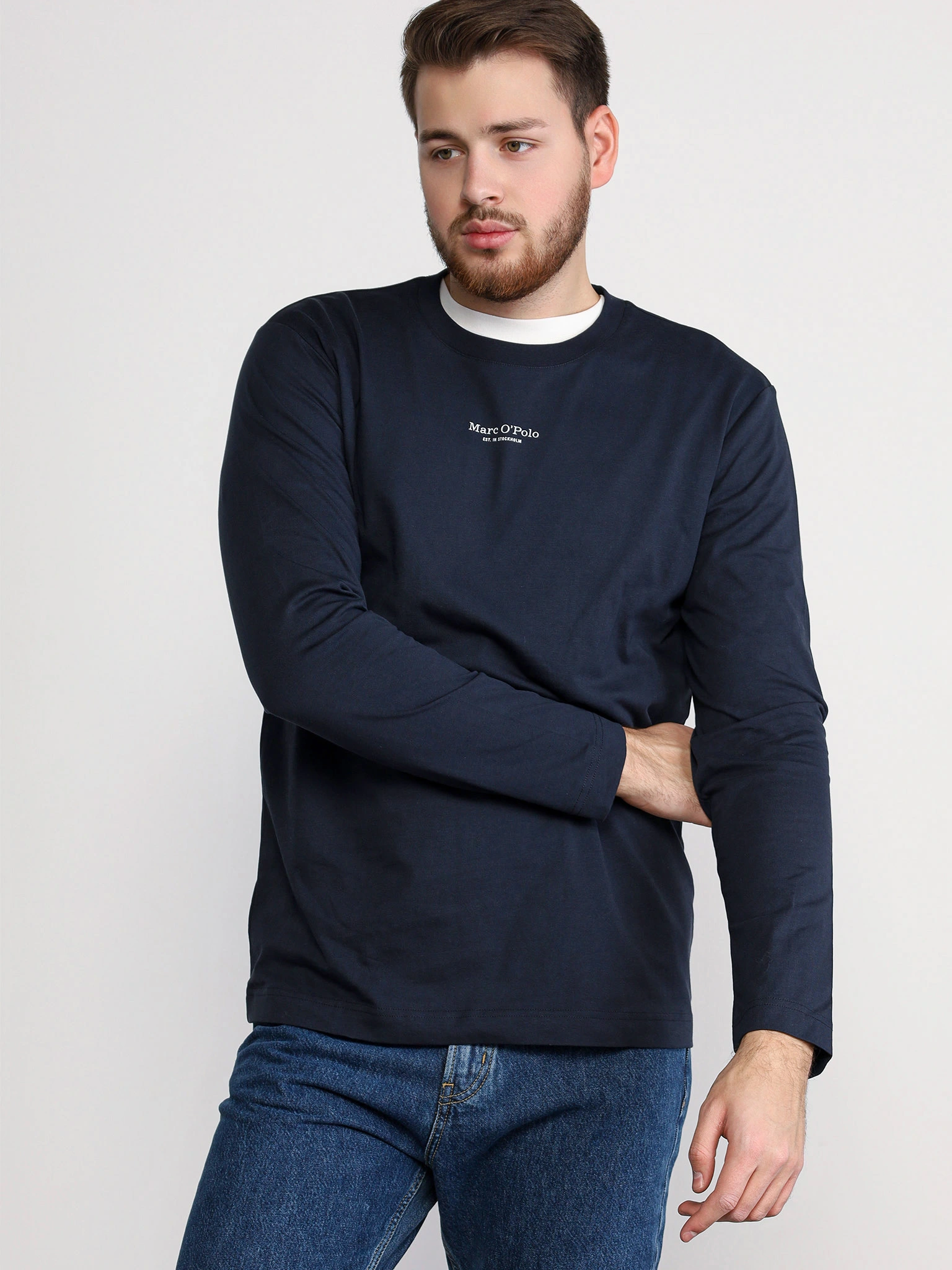 Футболка темно-синего цвета из хлопка